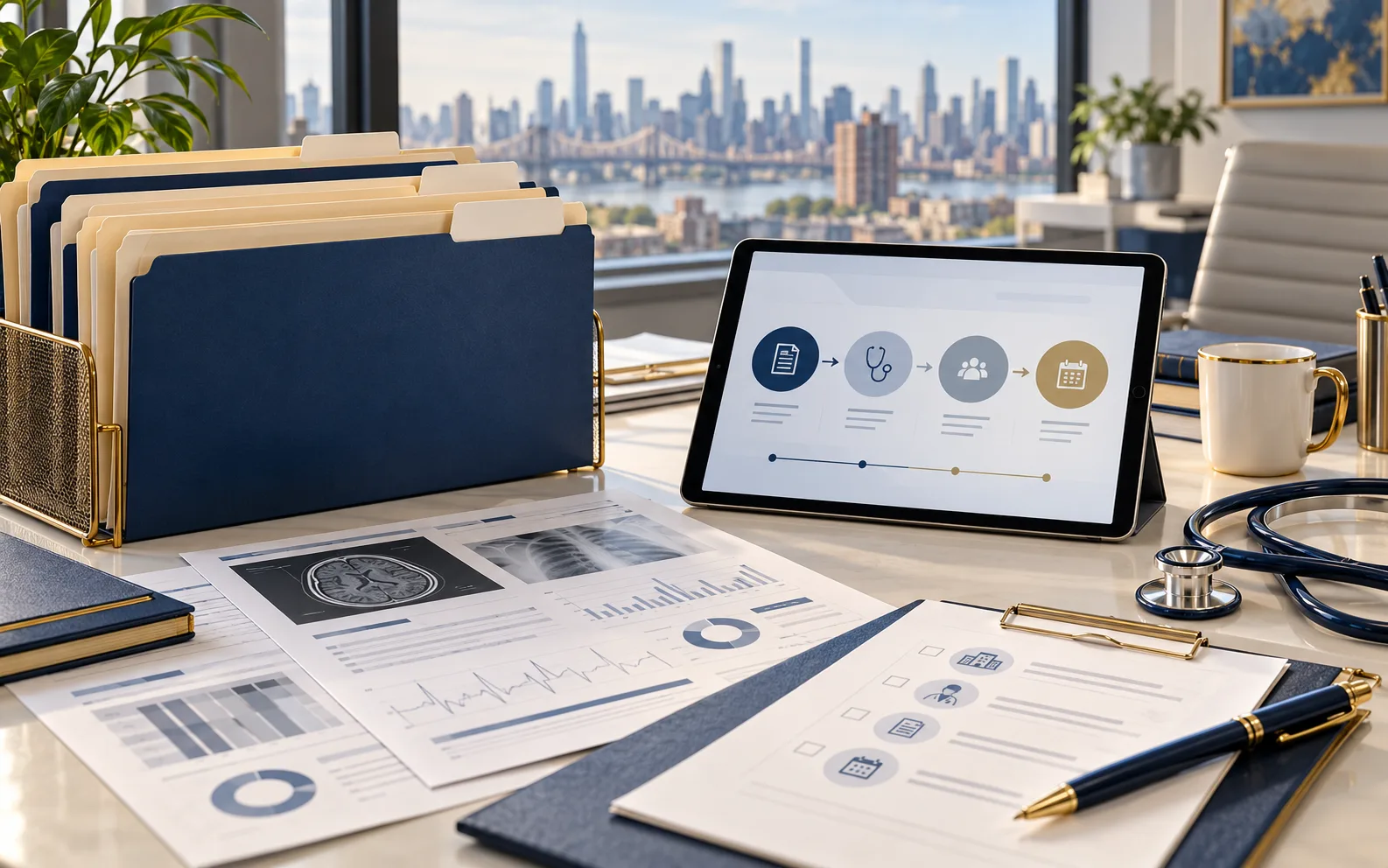 Organized referral folders and coordinated diagnostic records