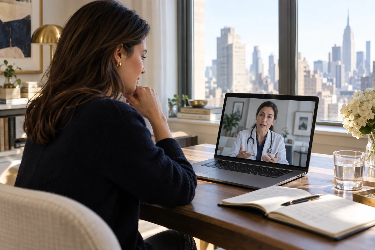 Clinician and adult patient using connected technology for coordinated care